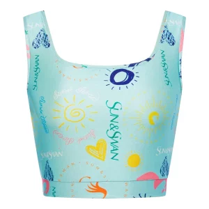 Sun&Swan Sport Printed Logomania Top With Wide Straps