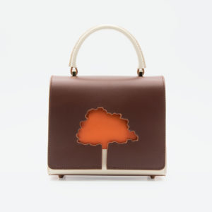 Absurde ONE WAY Brown small leather shoulder bag