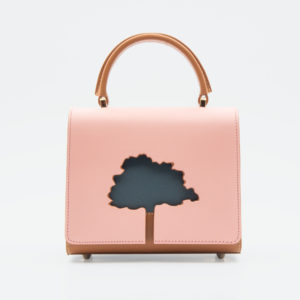 Absurde ONE WAY Pink small leather shoulder bag