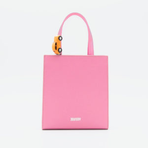 Absurde MINI STOP Tote Bag in Pink Leather