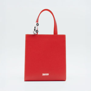 Absurde MINI STOP Tote Bag in Red Leather