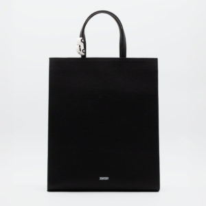 Absurde BIG STOP Tote Bag in Black Leather