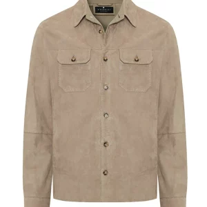 Bigardini Adrien Men's Suede Leather Overshirt - Vision