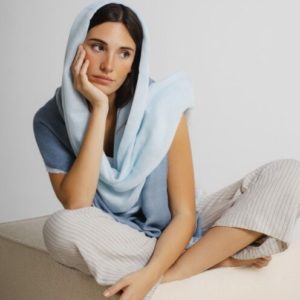 Oaani Versatile Blanket Scarf - Blue and Grey - Oaani, Light Blue