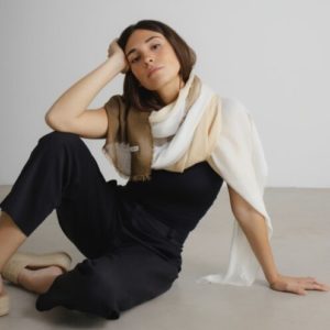 Oaani Versatile Blanket Scarf - Beige and Brown - Oaani, Beige