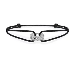 Stephanie Kalck Amour Black Cord Bracelet in White Gold