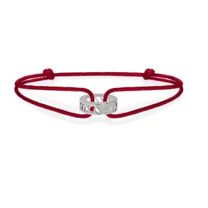Stephanie Kalck Amour Burgundy Cord Bracelet in White Gold