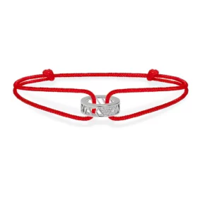 Stephanie Kalck Amour Red Cord Bracelet in White Gold