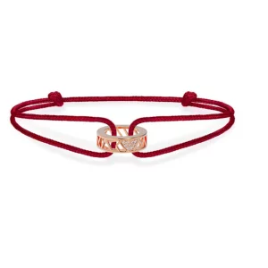 Stephanie Kalck Amour Burgundy Cord Bracelet in Rose Gold