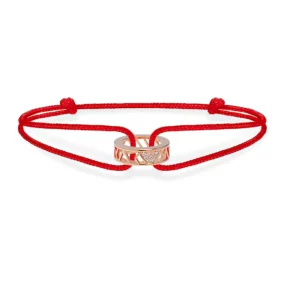 Stephanie Kalck Amour Red Cord Bracelet in Rose Gold