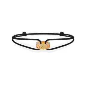 Stephanie Kalck Amour Black Cord Bracelet Men Yellow Gold