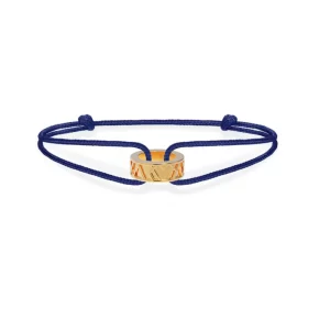 Stephanie Kalck Amour Blue Cord Bracelet Men Yellow Gold