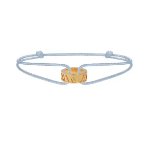 Stephanie Kalck Amour Light Blue Cord Bracelet Men Yellow Gold