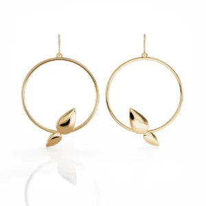 LOTUS HOOP EARRINGS, 18K GOLD VERMEIL