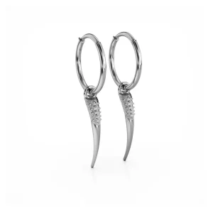 HORN EARRINGS SILVER