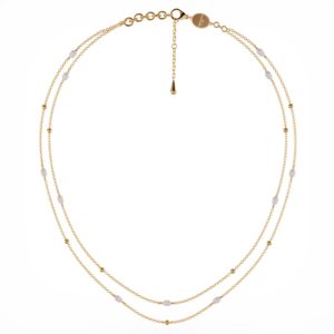 AVA DOUBLE PEARL NECKLACE 18K GOLD